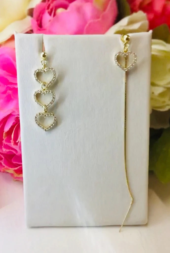.925 Sterling Silver Heart Earrings