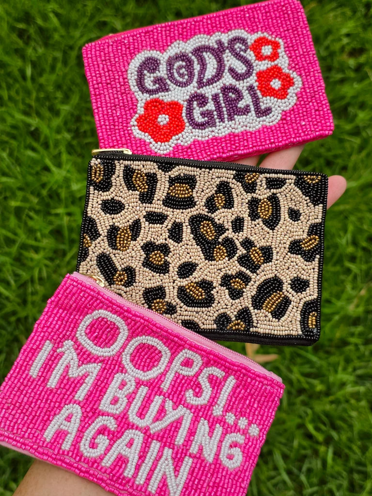 Fashion seed beads coin purse