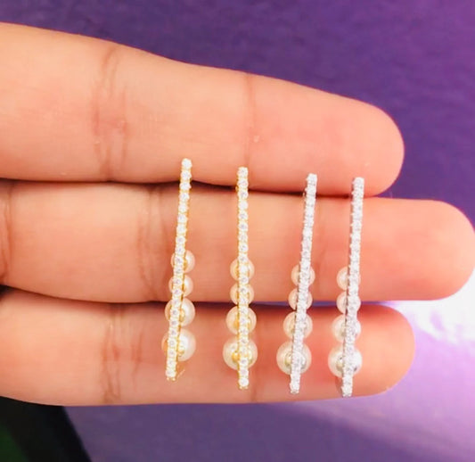 .925 Sterling Silver Pearl Earrings