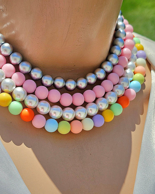 18k gold plated beads and pearls necklaces