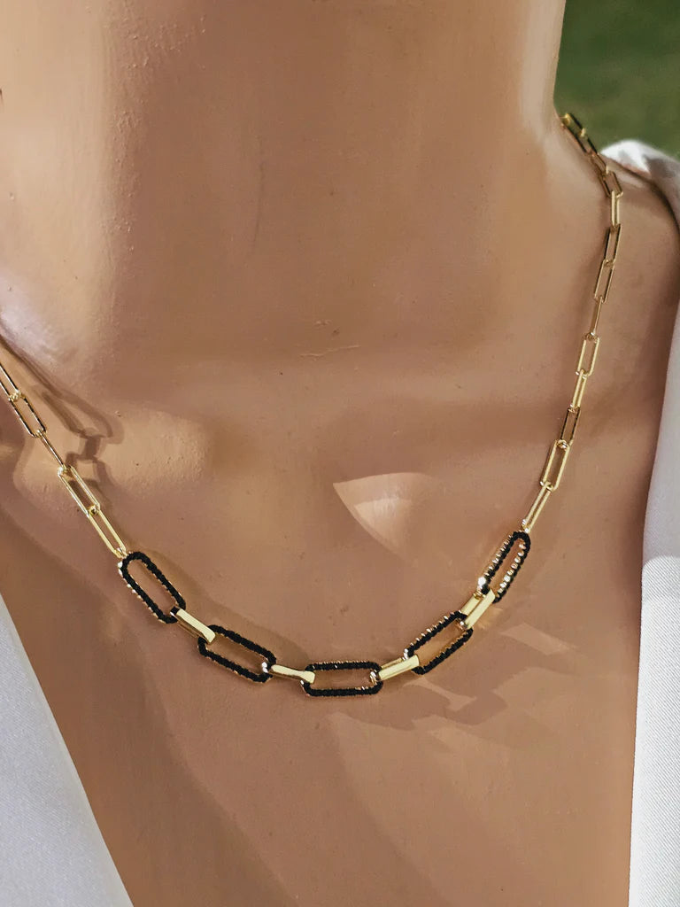 .925 sterling silver cz paperclip necklaces