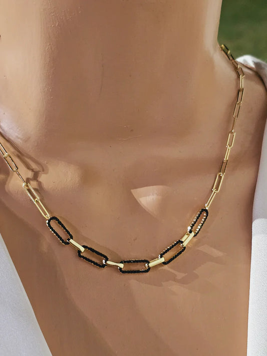 .925 sterling silver cz paperclip necklaces