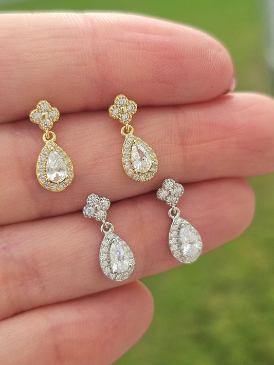 .925 sterling silver dangling drop earrings