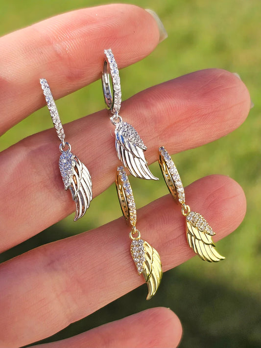 .925 Sterling silver ángel wing earrings