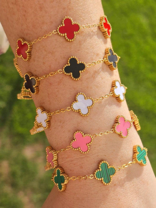Stainless steel color clover bracelet