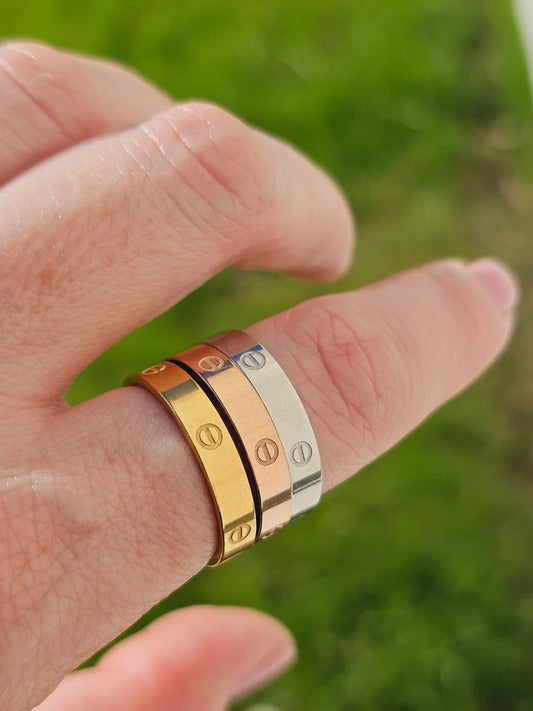 Stainless steel 3 pcs set rings