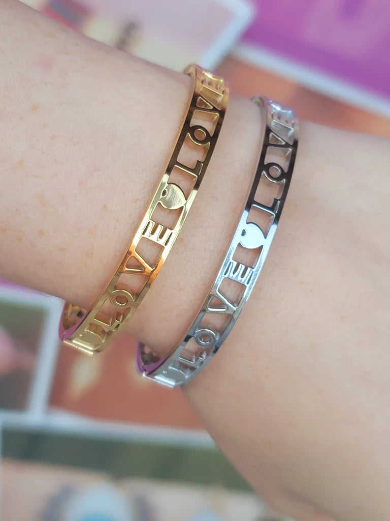 Stainless Steel LOVE / LUCK bangle