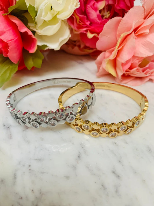 18k Stainless steel cz bangle