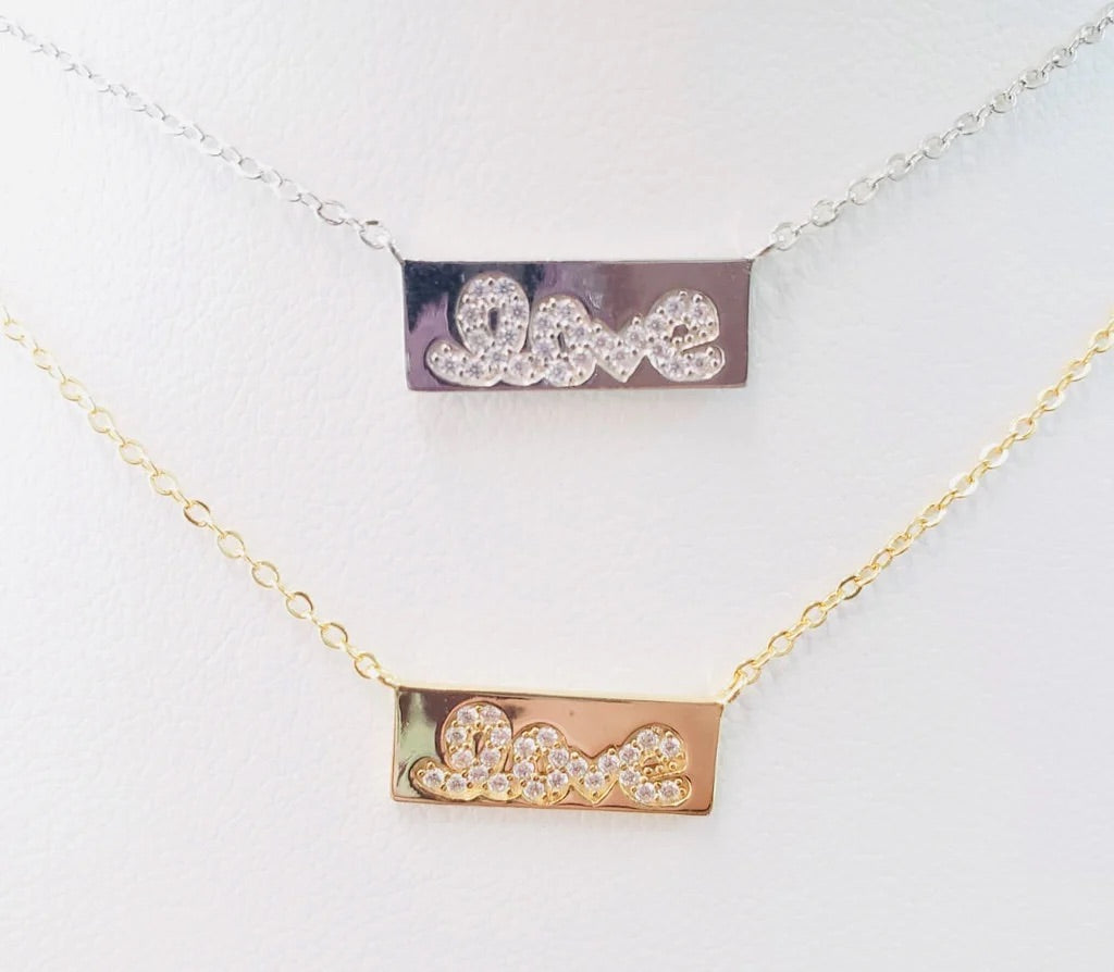 .925 Sterling Silver Love Necklace