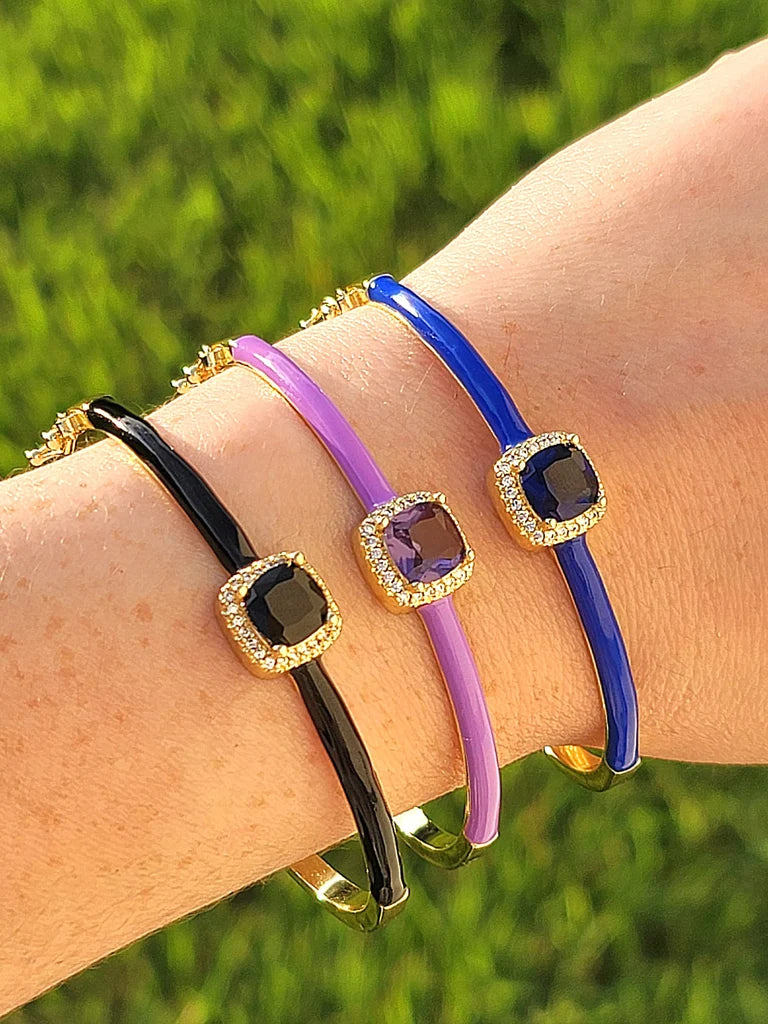 18k real gold plated crystal bangle bracelets