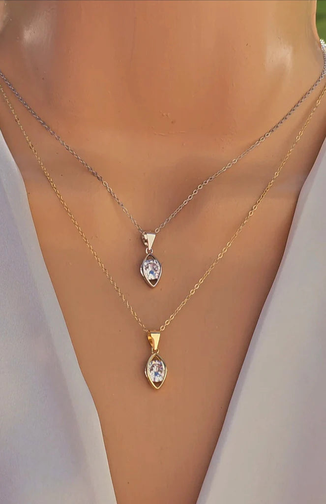 925 Sterling silver CZ drop necklaces