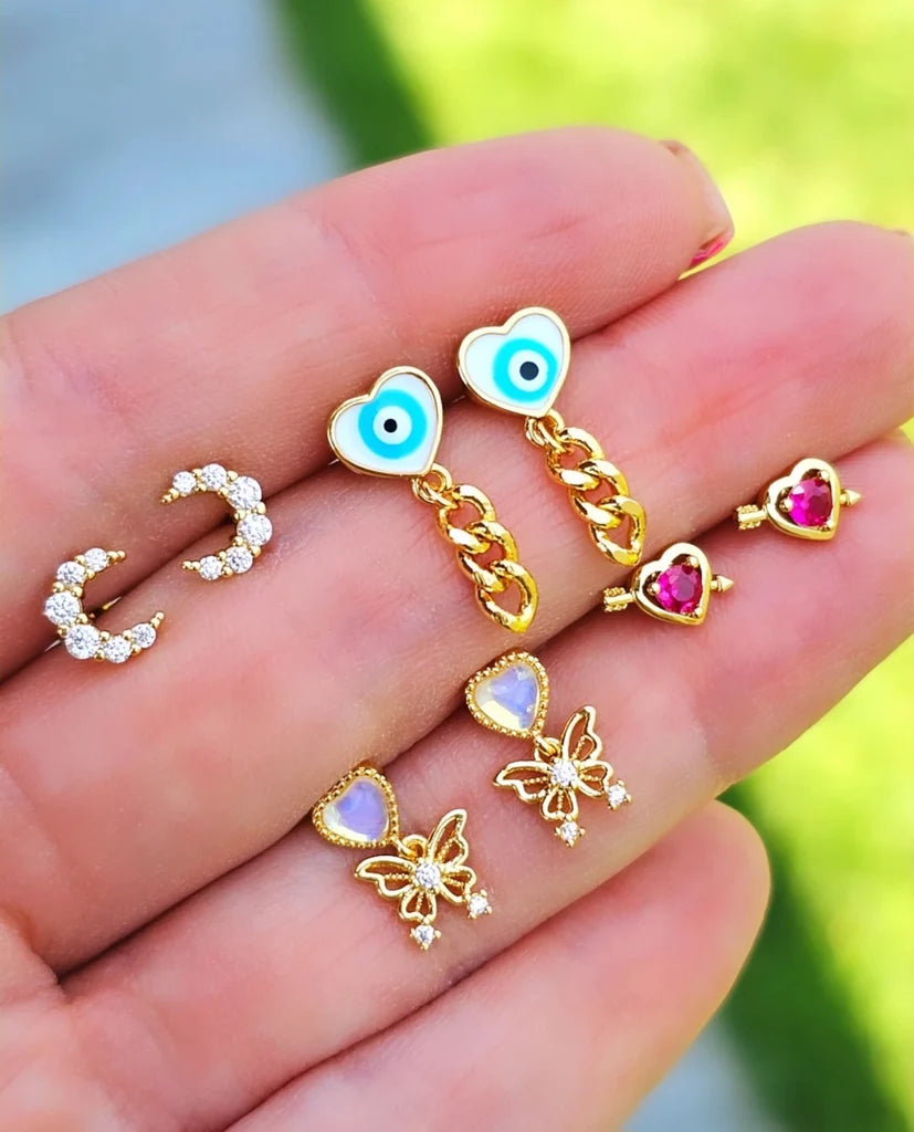 Stainless steel screw flat back earrings