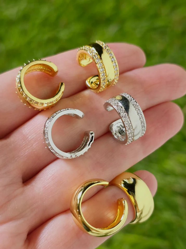18k gold plated cuff earrings