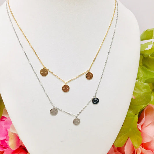 .925 Sterling Silver flower/circle necklace