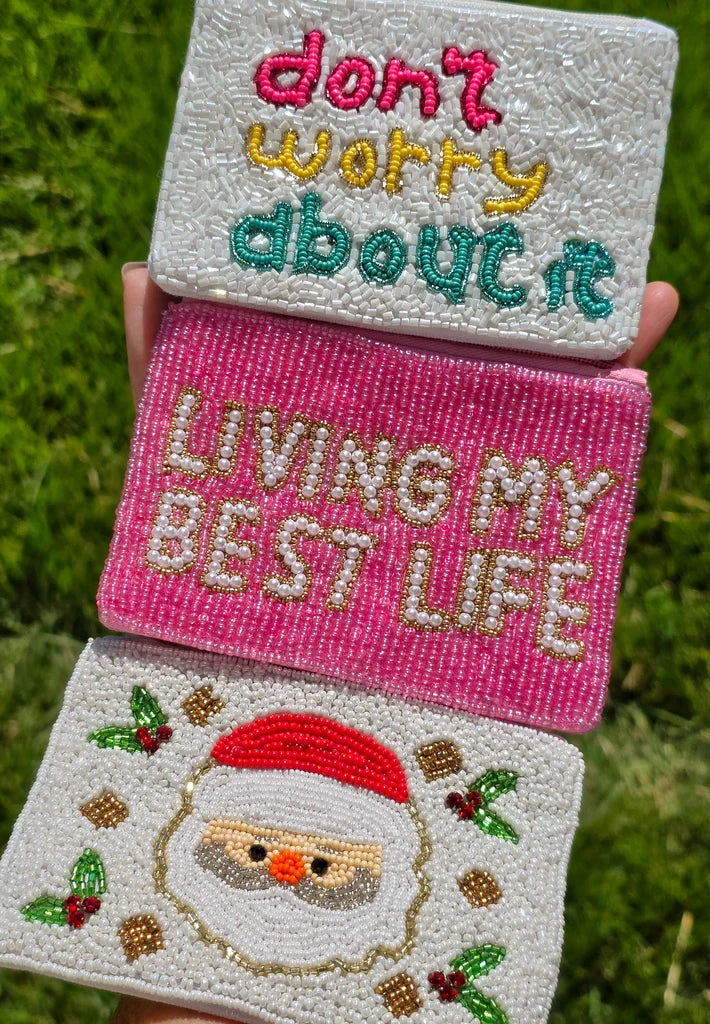 Fashion seed beads coin purse