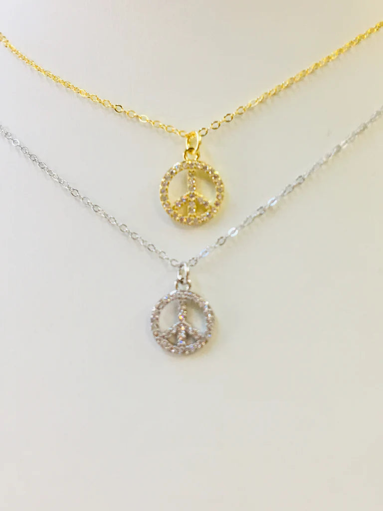 .925 Sterling Silver Peace Sing Necklace