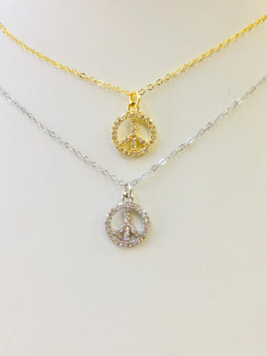 .925 Sterling Silver Peace Sing Necklace