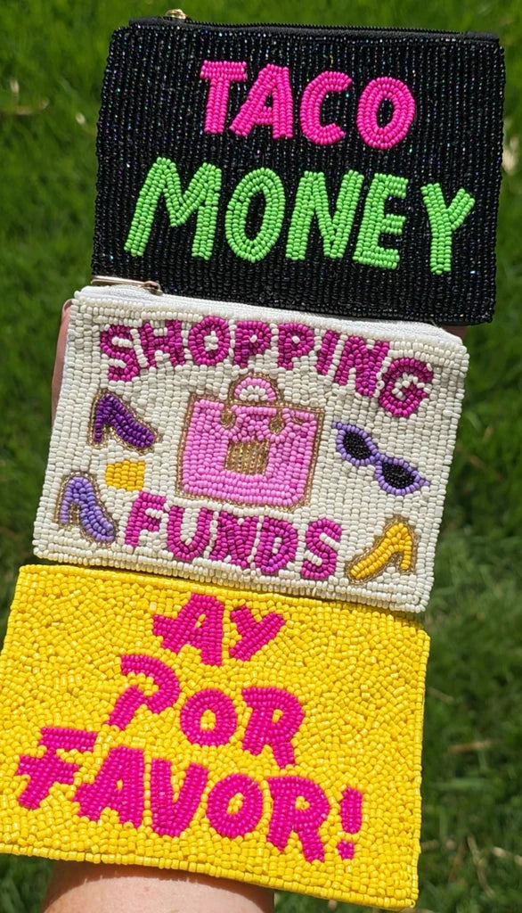 Fashion seed beads coin purse