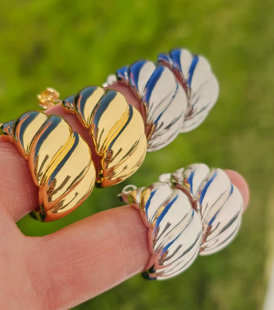 18k gold plated braided earrings