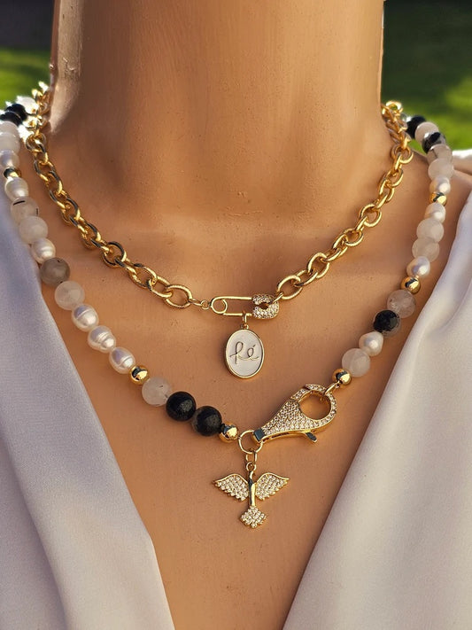 18k real gold plated and natural stone religious necklaces