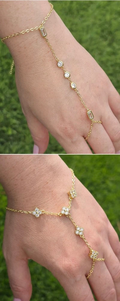 18k gold plated CZ slave bracelet