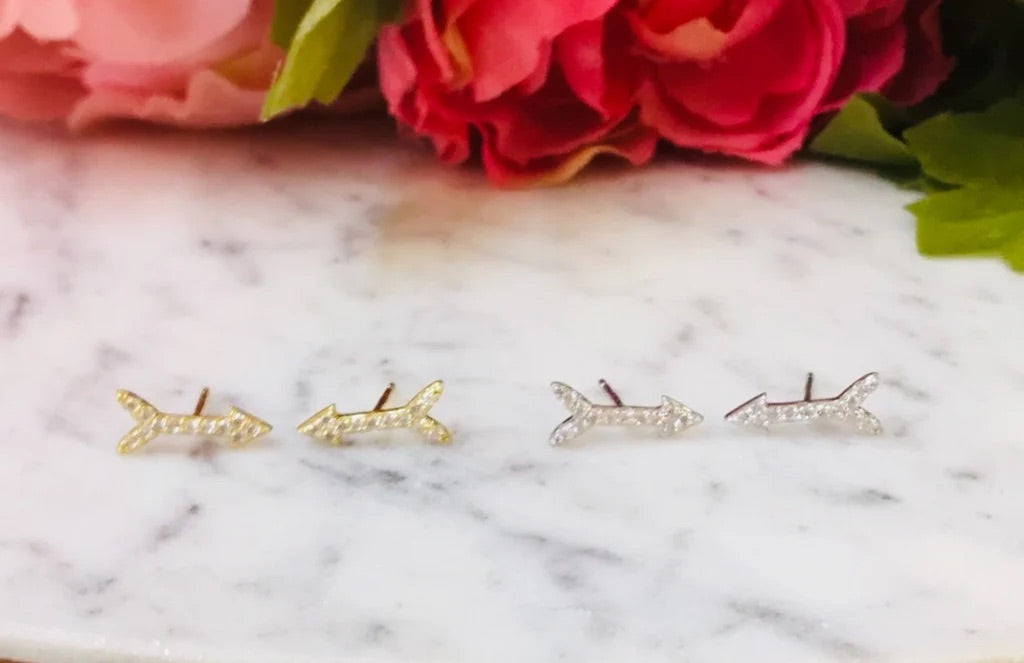 .925 Sterling Silver Arrow Earrings