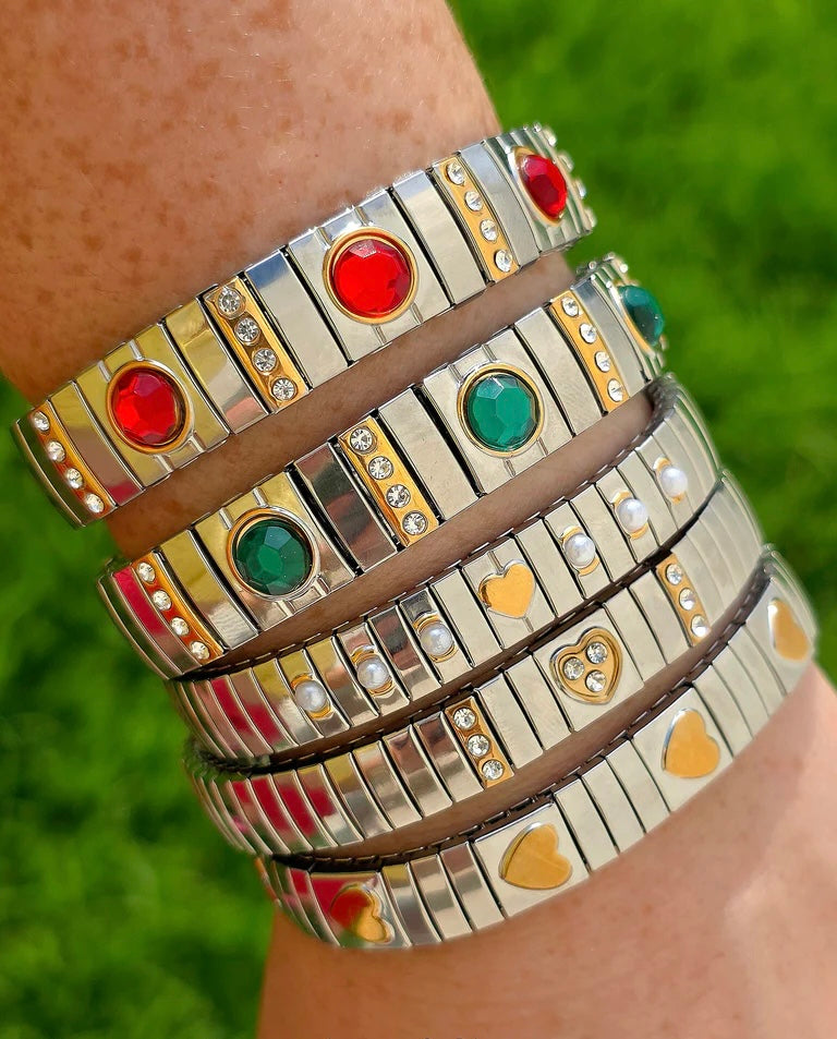 Stainless steel stretch links bracelets