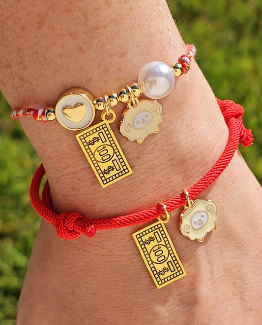 18k gold plated Abundance bracelets
Pearl and heart