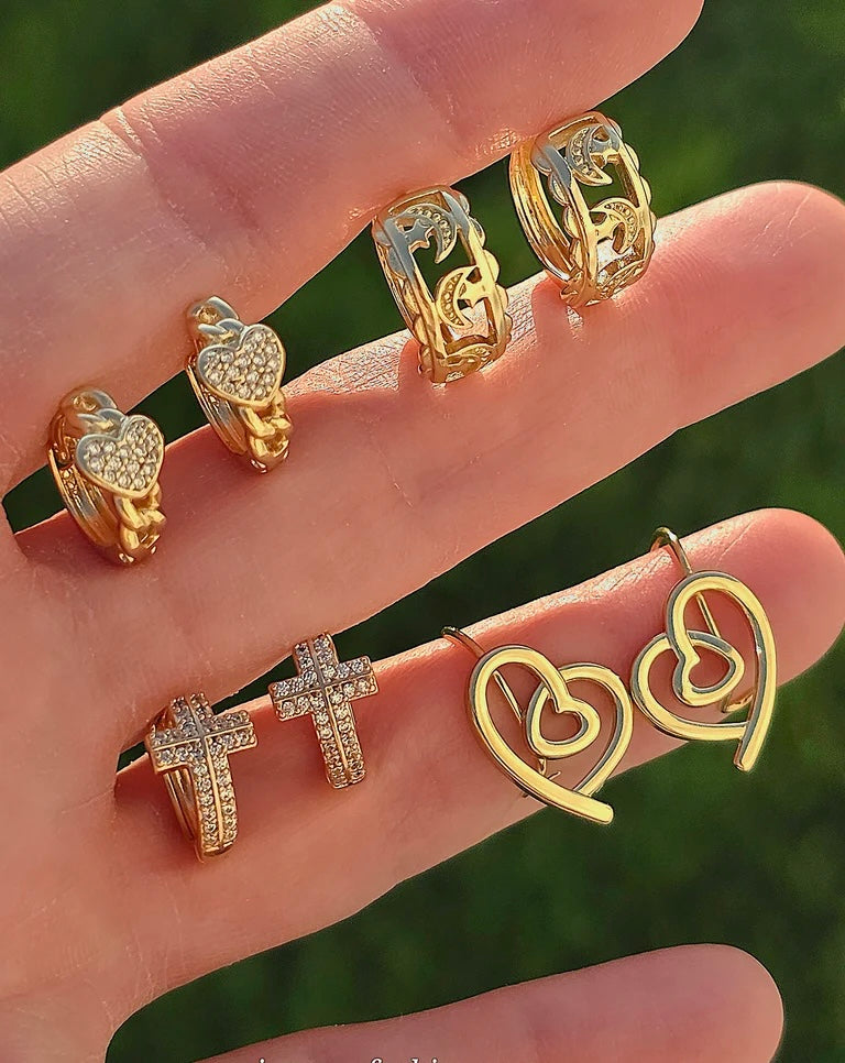 18k gold plated CZ hoop earrings