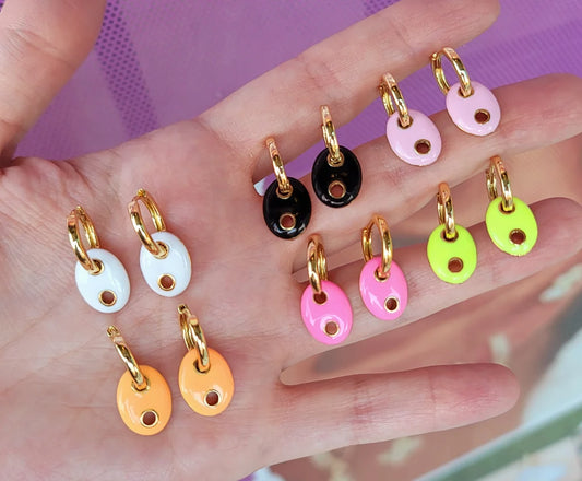 18k gold plated and color clip earrings
