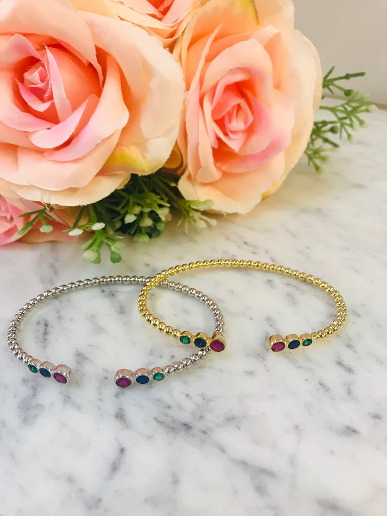 .925 sterling silver/rainbow bangle