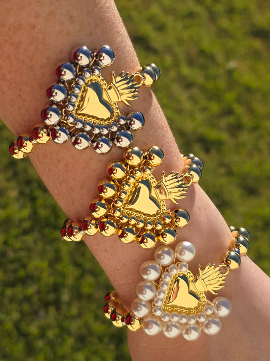 18k gold plated Sacred heart bracelets