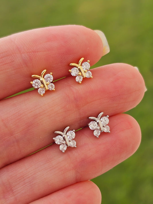 .925 Sterling silver butterfly earrings