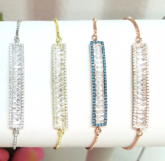 925 Sterling Silver and baguette CZ bracelet
