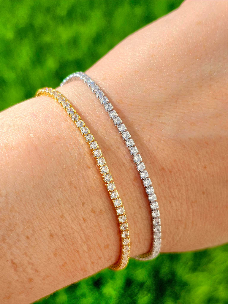 925 Sterling silver tennis CZ adjustable bracelet