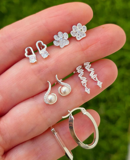.925 Sterling silver CZ earrings