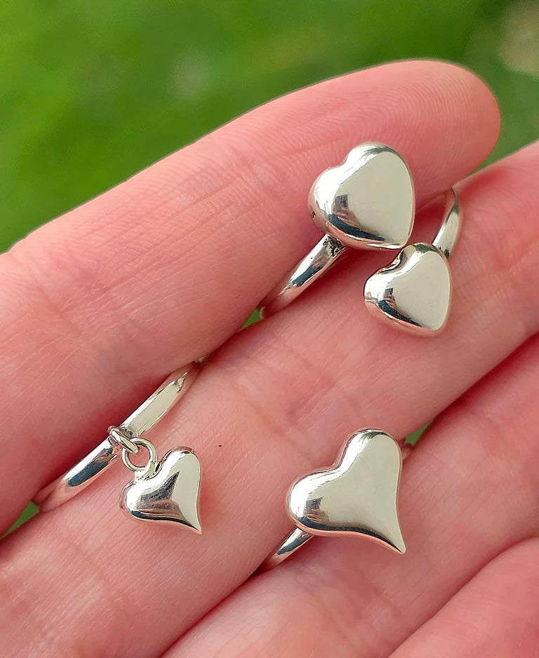.925 sterling silver minimalist heart ring