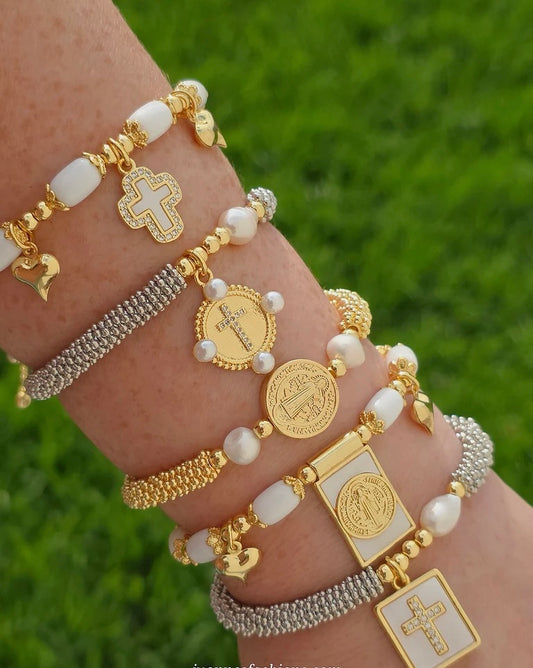 18k gold plated religious adjustable bracelets