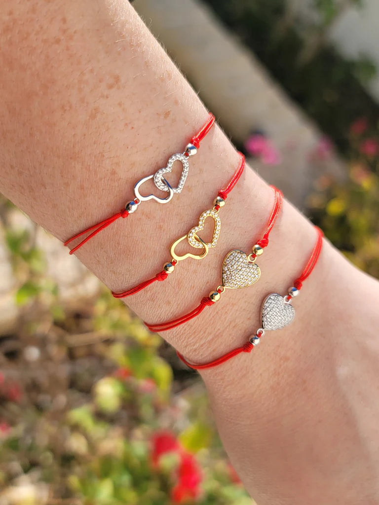 .925 Sterling Silver Heart adjustable Bracelet