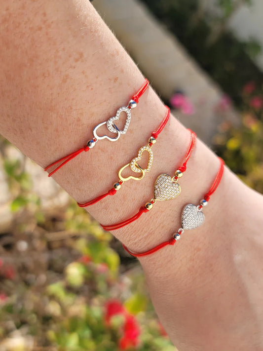 .925 Sterling Silver Heart adjustable Bracelet