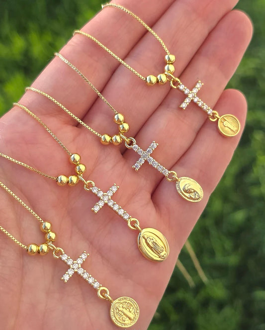 18k gold plated religious adjustable necklaces