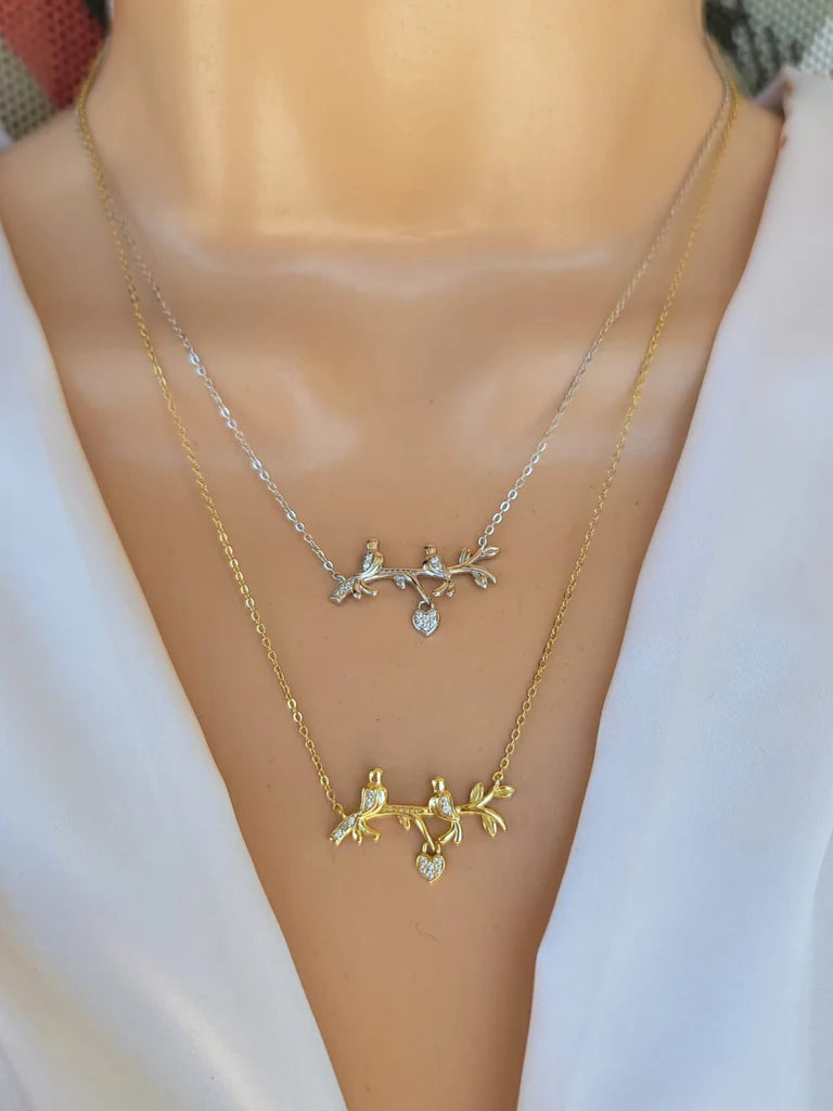 .925 Sterling Silver love dove necklace