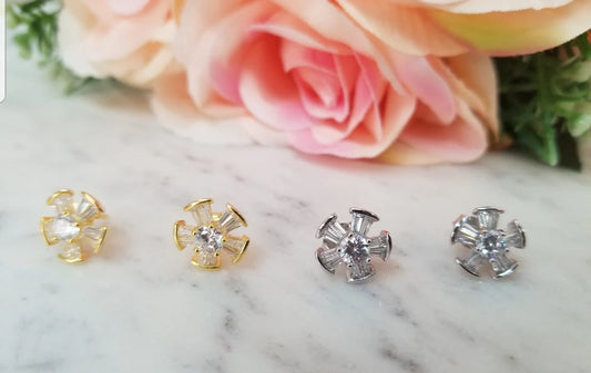 .925 Sterling Silver Zirconia Earrings