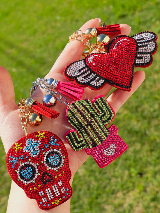 Fashion keychain with crystals