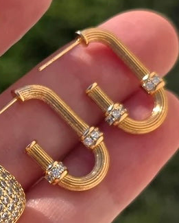 18k gold plated CZ rose gold earrings