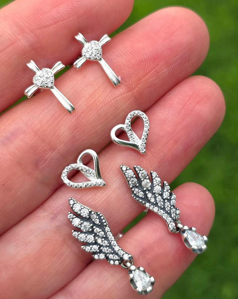 .925 Sterling silver CZ earrings