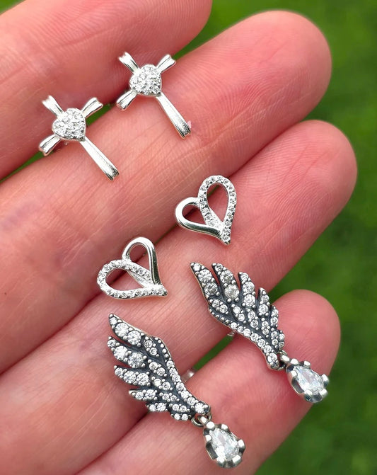 .925 Sterling silver CZ earrings