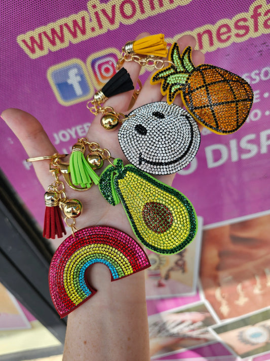 Fashion keychain with crystals