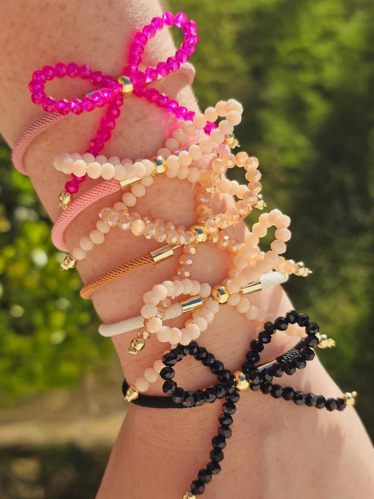 18k gold plated crystal bow bracelet