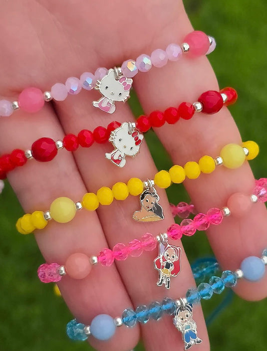 .925 Sterling silver with crystals adjustable girl bracelets